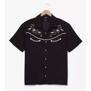 Mens Disney The Nightmare Before Christmas Jack Skellington Western Shirt Large